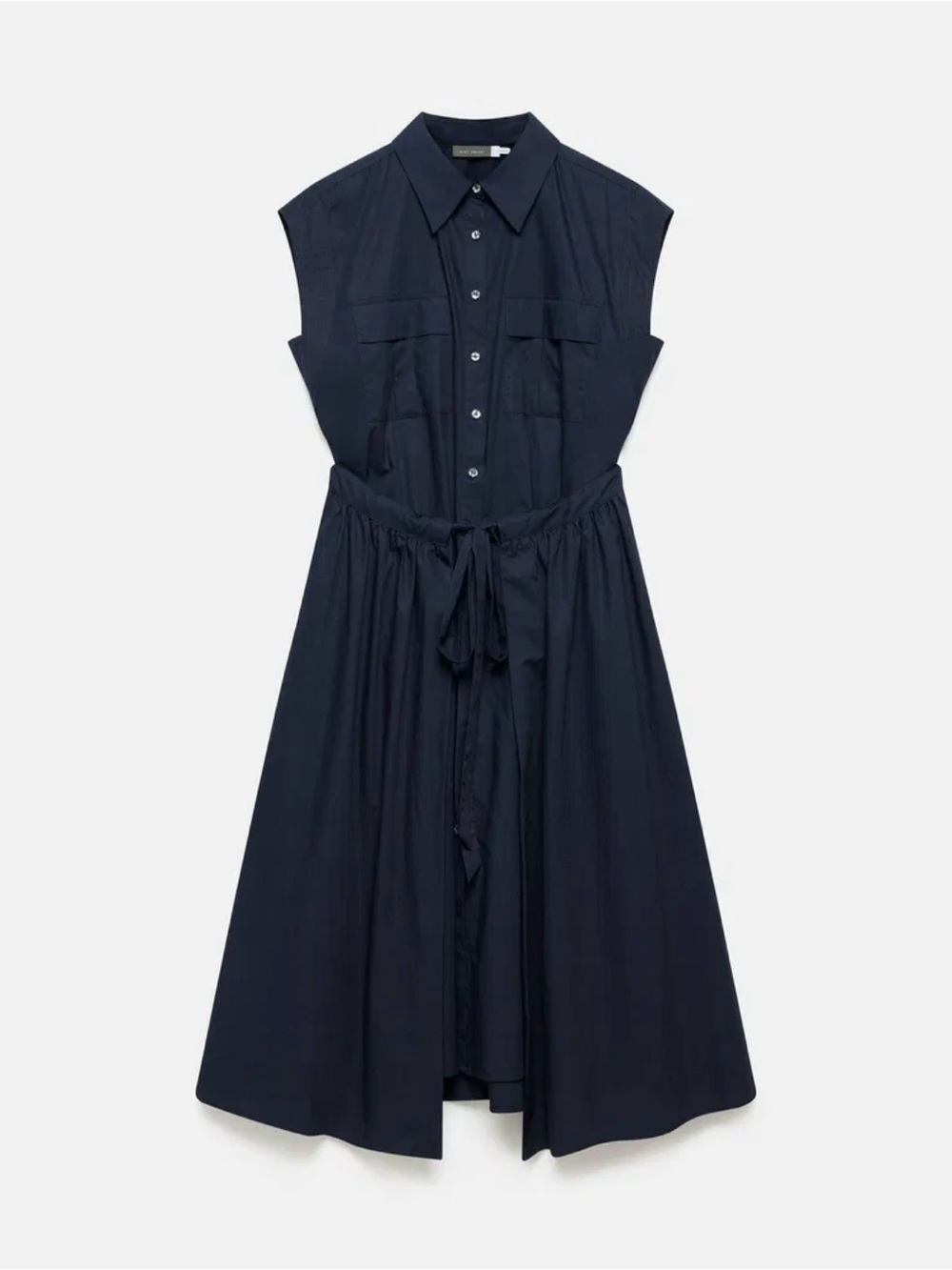 Mint Velvet Navy Blue Midi Shirt Dress with Drawstring Waist - size 12 - Picture 6 of 12